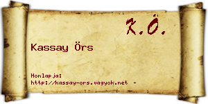 Kassay Örs névjegykártya